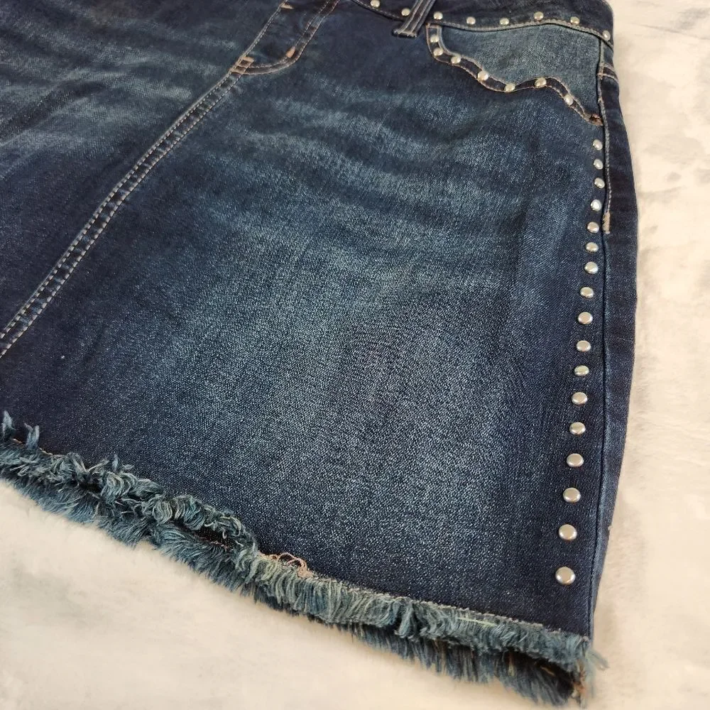 3/$25 Justice Girls Studded Denim Skort Skirt Blue Size 20 NWT